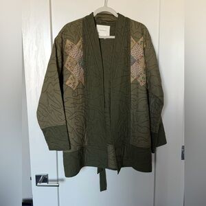 Anthropologie Olive Green Quilted Jacket